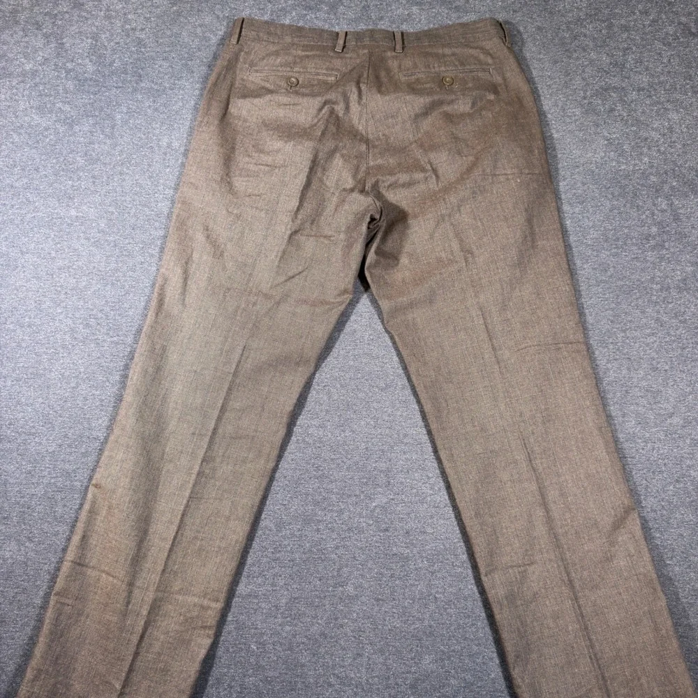 Banana Republic Pants Mens 32x30 Brown Straight Fit Cotton Plaid Dress Chinos